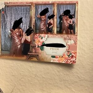 Pink sequin prom dress